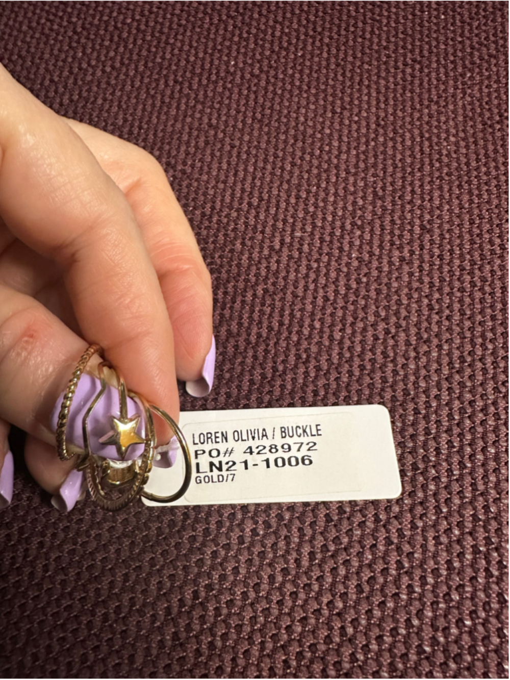 Loren Olivia Gold Star and Moon Five Ring Set
